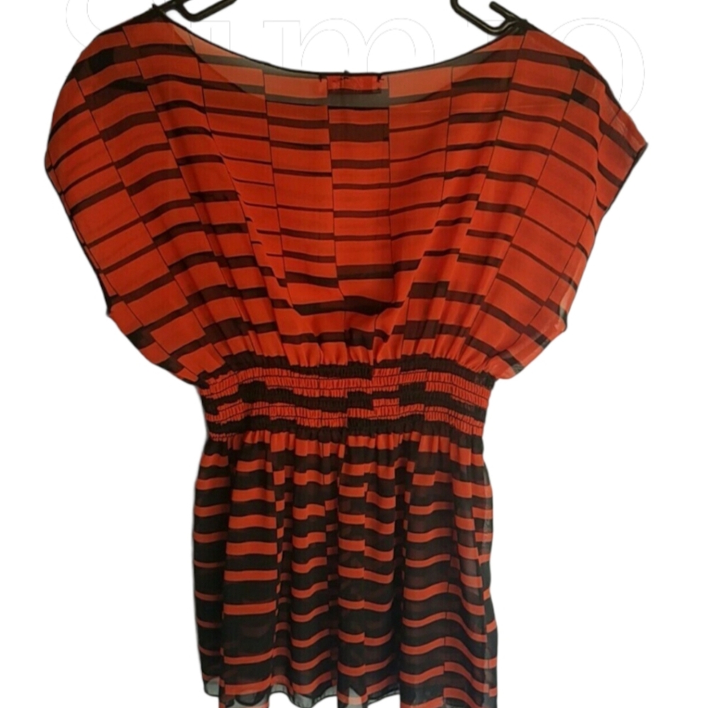 Vivace Sheer Stripes Top S NWOT - Picture 3 of 7